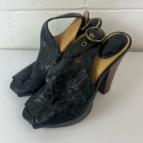 Frye Black Emily Slingback Heels, 9 - Picture 3 of 8